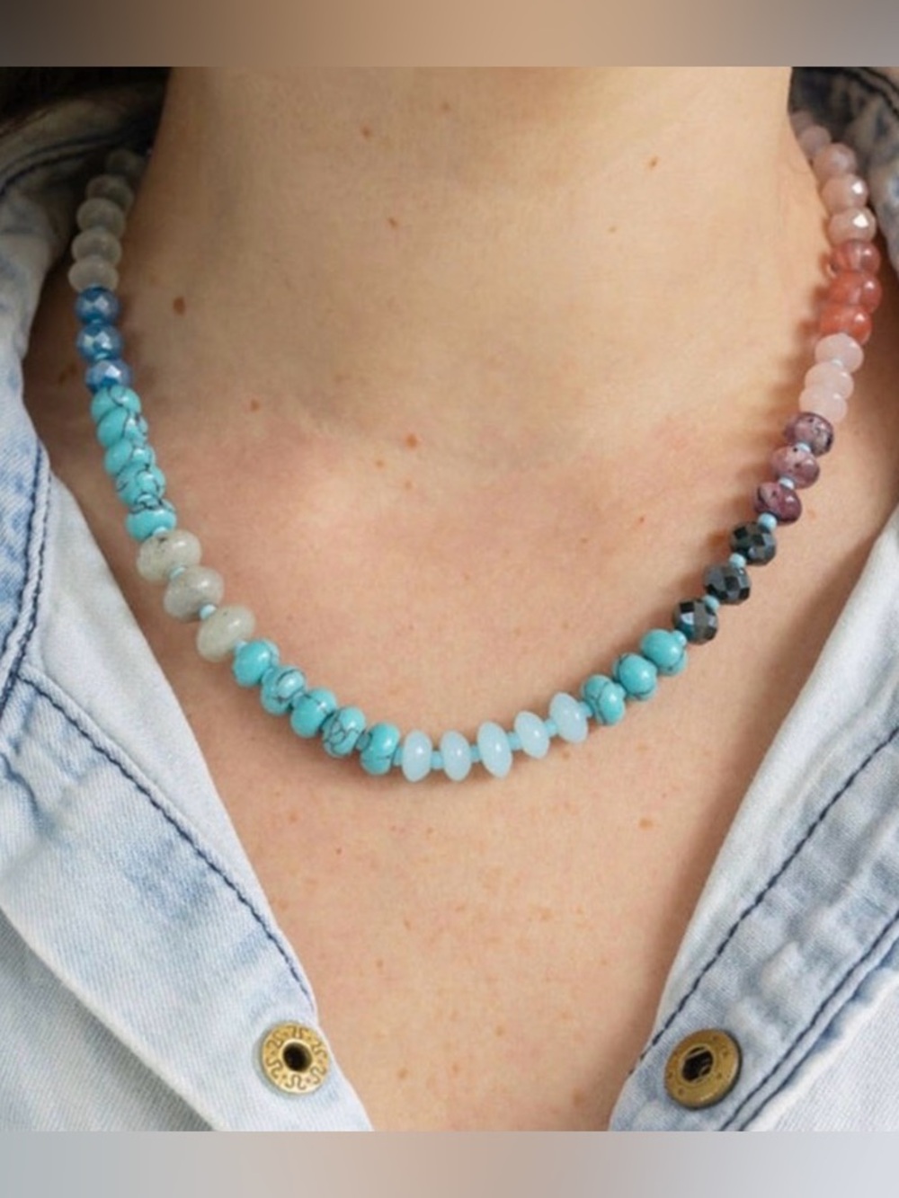 Erin McDermott “Filled with Gratitude” multi bead necklace. Never Worn.